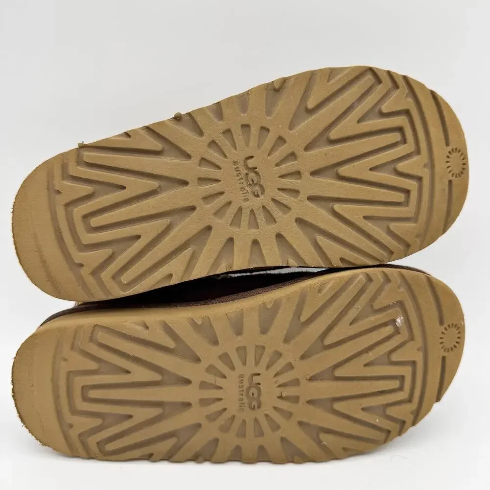 UGG Kids Tasman II Slippers US 1 EU 31 Brown Suede Slip On GUC